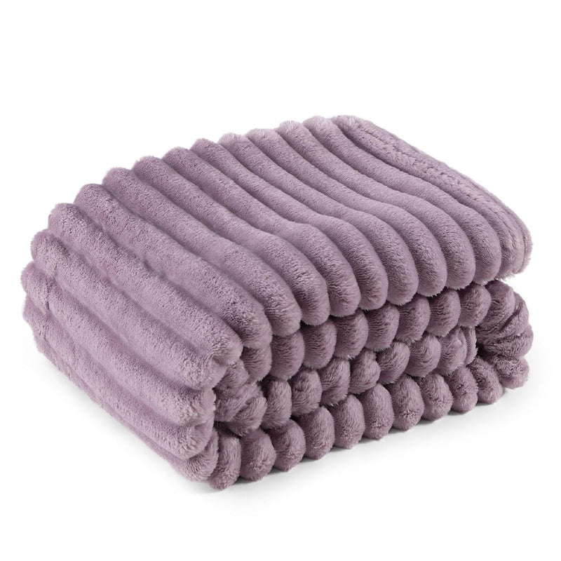 Light Purple Fleece Blanket For Couch - Super Soft Cozy Twin Blankets For Wome