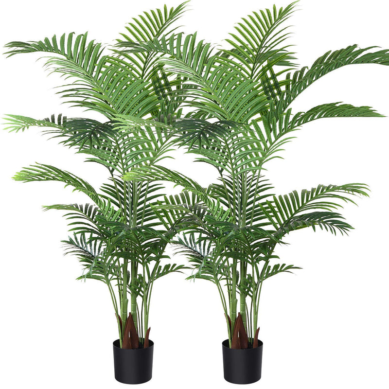 Artificial Areca Palm Plant 5 Feet Fake Palm Tree With 17 Trunks Faux Tree For