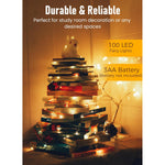 Fairy Lights Battery Operated, 2 Pack 33Ft 100 Leds Mini Battery Powered String Lights, Waterproof Copper Wire Twinkle Lights Mason Jar Lights For Indoor Home Wedding Christmas Decoration, Warm White