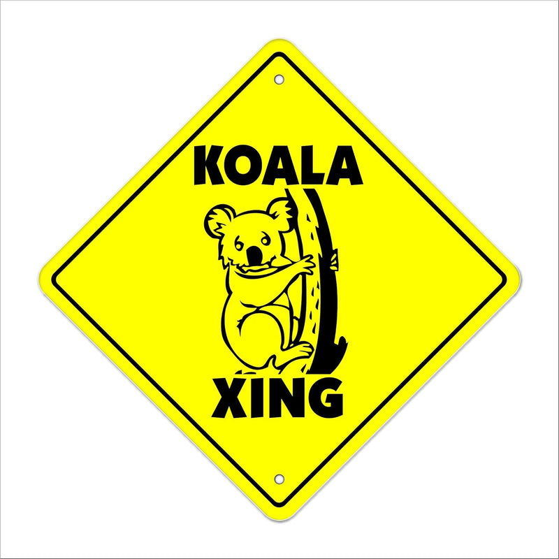 Koala Crossing Sign Zone Xing | Indoor/Outdoor | 12" Tall Plastic Sign Marsupi