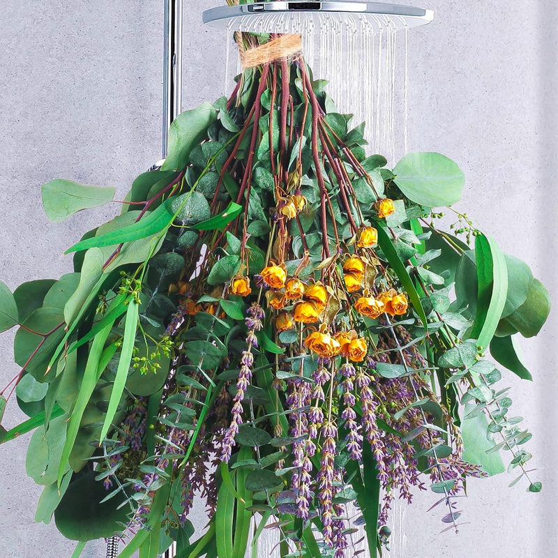123 Pcs Mixed Real Dried Eucalyptus Stems - Lavender & Rose Flowers Bundles Fo
