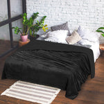 Sherpa Blanket Queen Size [Black, 90X90 Inches] - 480Gsm Thick Warm Plush Fleece Reversible Blanket For Bed, Sofa, Couch, Camping And Travel