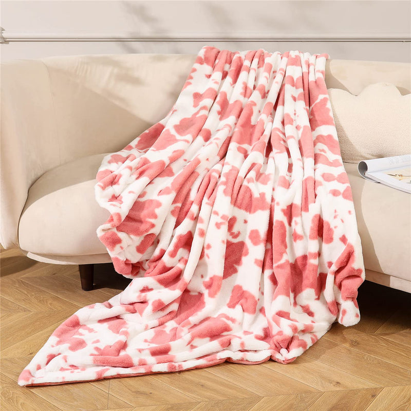 Super Soft Animal Cow Print Bed Throws Cute Farm Flannel Fleece Throw Blanket