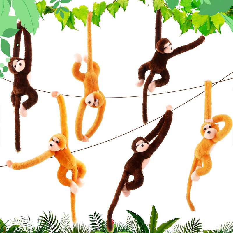 6 Pack 24 Inch Hanging Monkey Stuffed Animal Plush Hanging Monkey Stuffed Hang