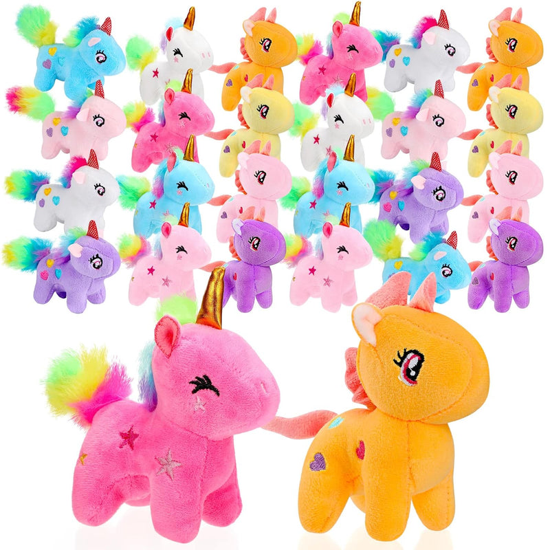 24 Pcs Mini Plush Unicorn Stuffed Animals Unicorn Party Favors Bulk Toys DI