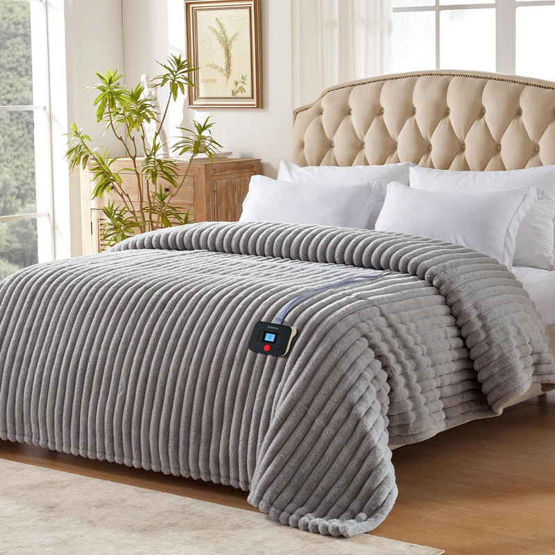 Westinghouse Electric Blanket Twin Size, Luxury Faux Fur & Sherpa Heated Blank