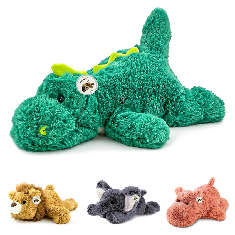 16" 2 Pounds Green Dinosaur Weighted Stuffed Animals,Sensory Comfort Plush