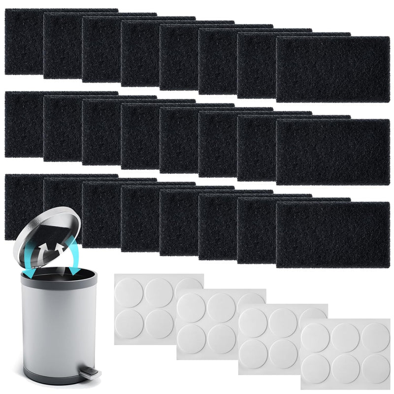 24 Pcs Universal Trash Can Odor Absorbing Filters With 24 Pcs Double Sided Nano