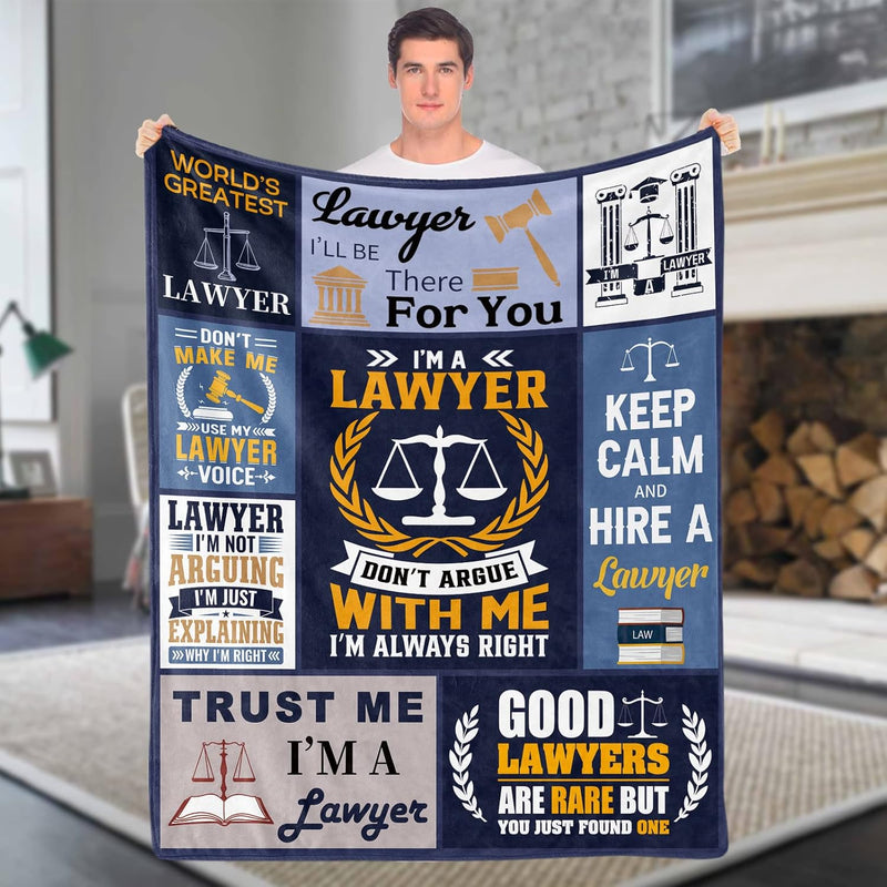 Lawyer Gifts For Men Women, Soft Cozy Lawyer Throw Blanket Fleece Flannel, Att