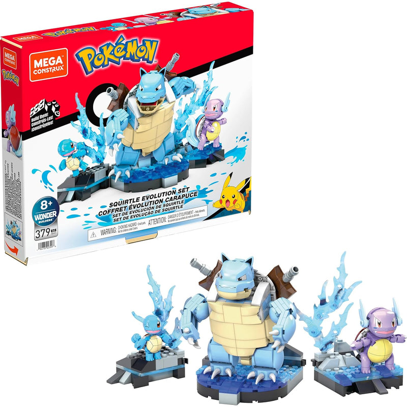 Pokémon Squirtle Evolution Building Set With 379 Bricks And Special Pieces,