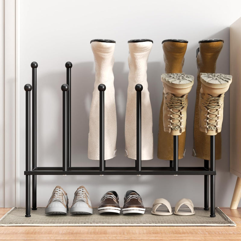 Free Standing Shoe Racks - Black Metal Boot Rack, Shoe Organizer For Dorm Room,