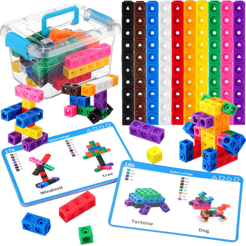 119 Pcs Linking Cubes With Activity Cards Linking Cubes Activity Set Colorf