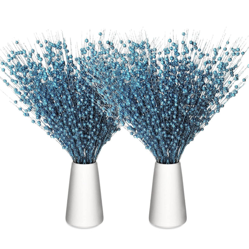 30 Pcs Artificial Glitter Berry Stem Decorations Bead Sticks Pick 17 Inch Hall