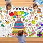 Giant Birthday Coloring Poster, 30 x 72 Inch DIY Party Art Activity