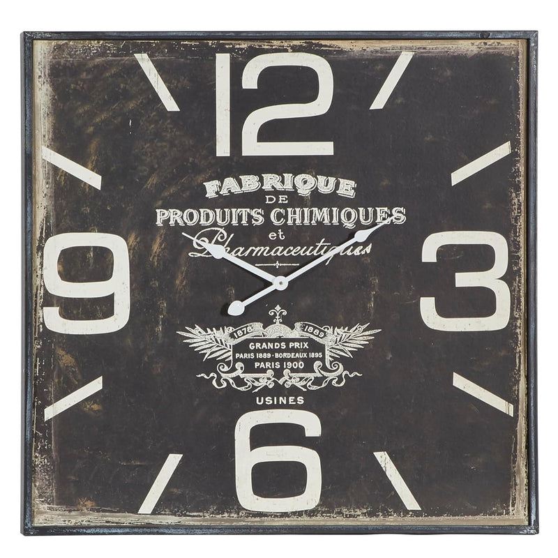 Wood Square Wall Clock, 23" X 2" X 23", Black