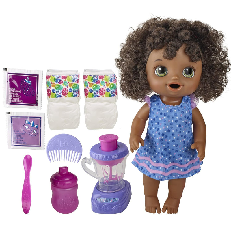 Baby Alive Magical Mixer Baby Doll Blueberry Blast with Blender Accessories