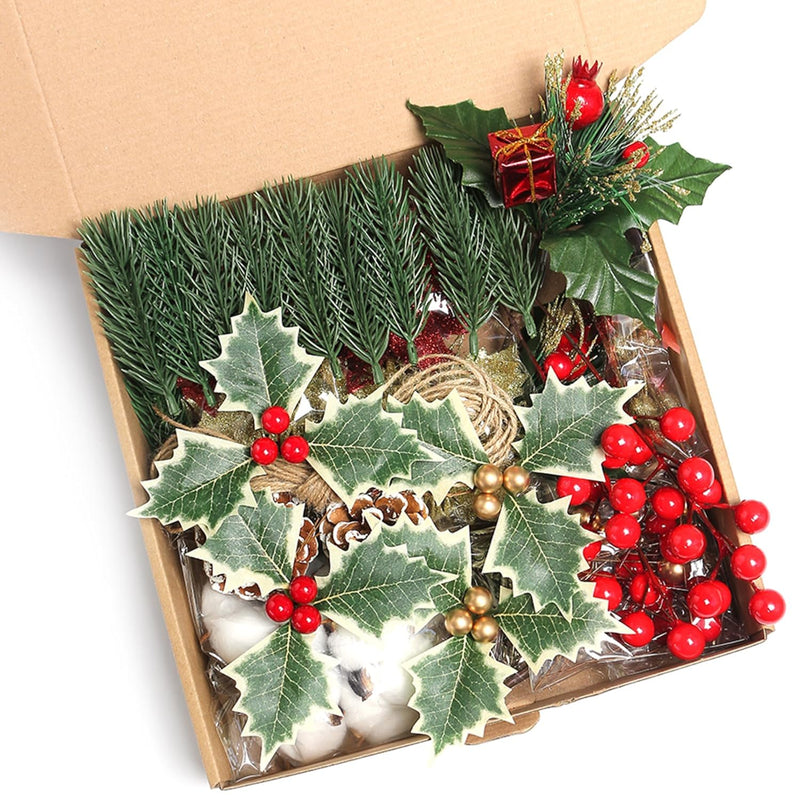 Artificial Christmas Picks,Christmas Artificial Flowers Combo Box,Christmas De