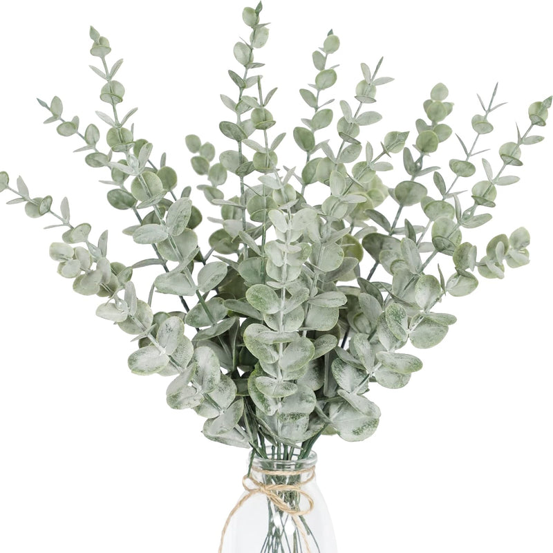 18Pcs Eucalyptus Stems Artificial Eucalyptus Leaves Stems Real Grey Green Touc