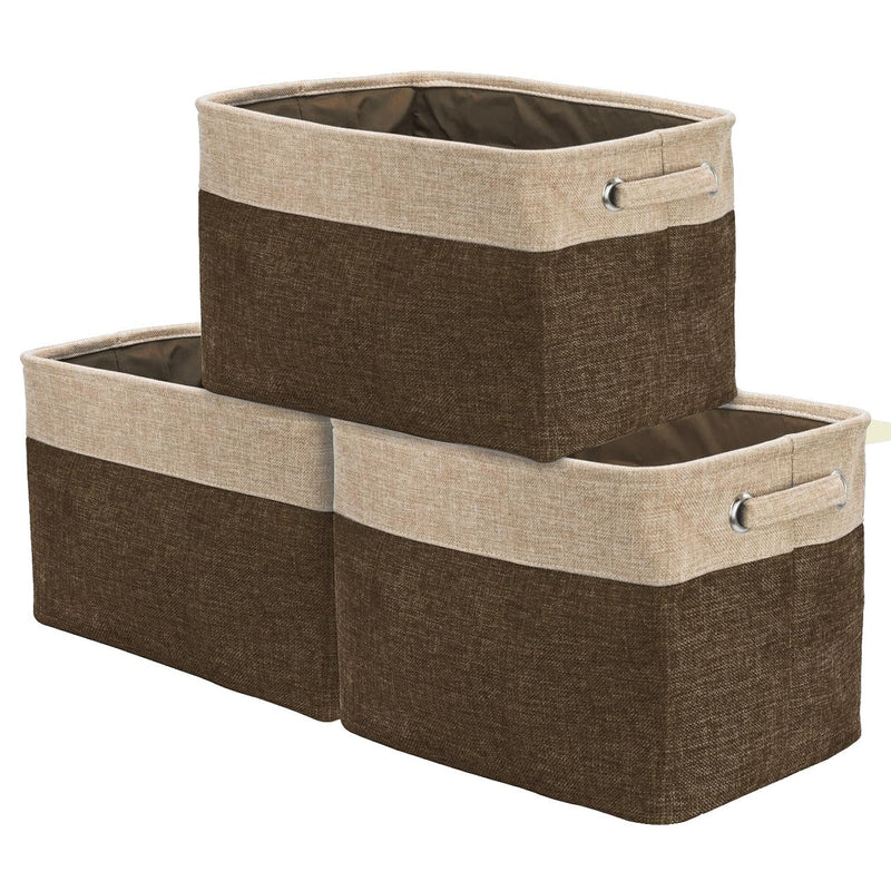 Fabric Storage Cubes 15 Inch - Big Sturdy Collapsible Storage Bins With Dual Han