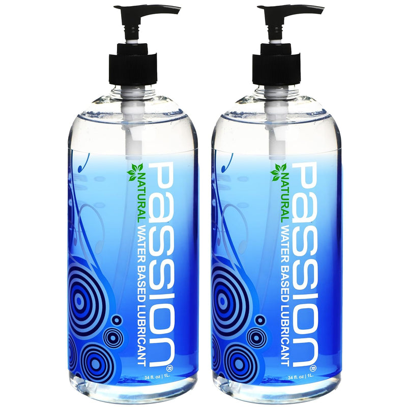 Natural Water-Based Personal Lubricant Twin Pack, Premium, Non-Sticky, Easy-To-Clean Formula For Smooth, Comfortable Use - 34 Fl Oz (Pack Of Two)