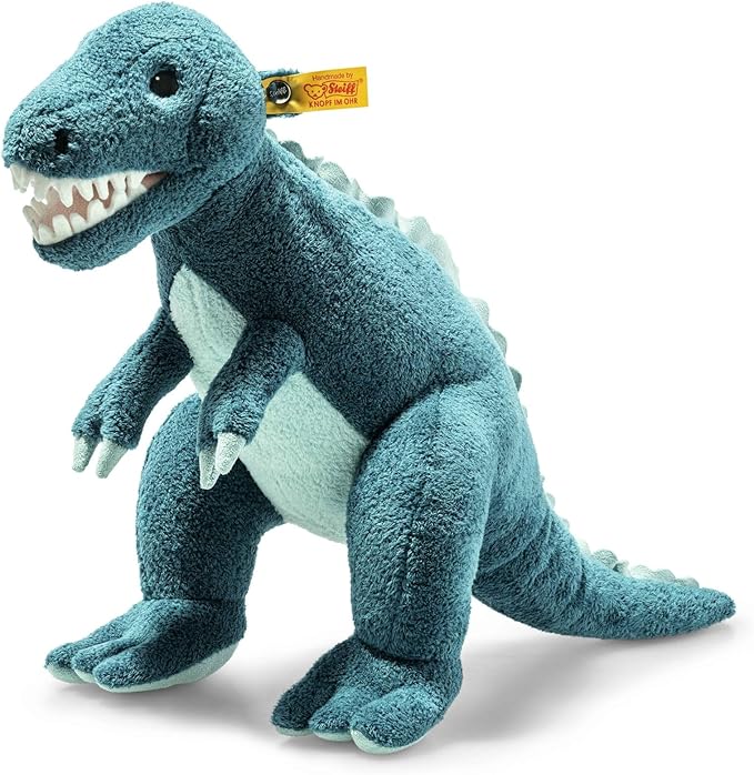 Steiff Thaisen Tyrannosaurus T-Rex Dinosaur Plush Stuff Animal Toy Friend, Blue, 14"