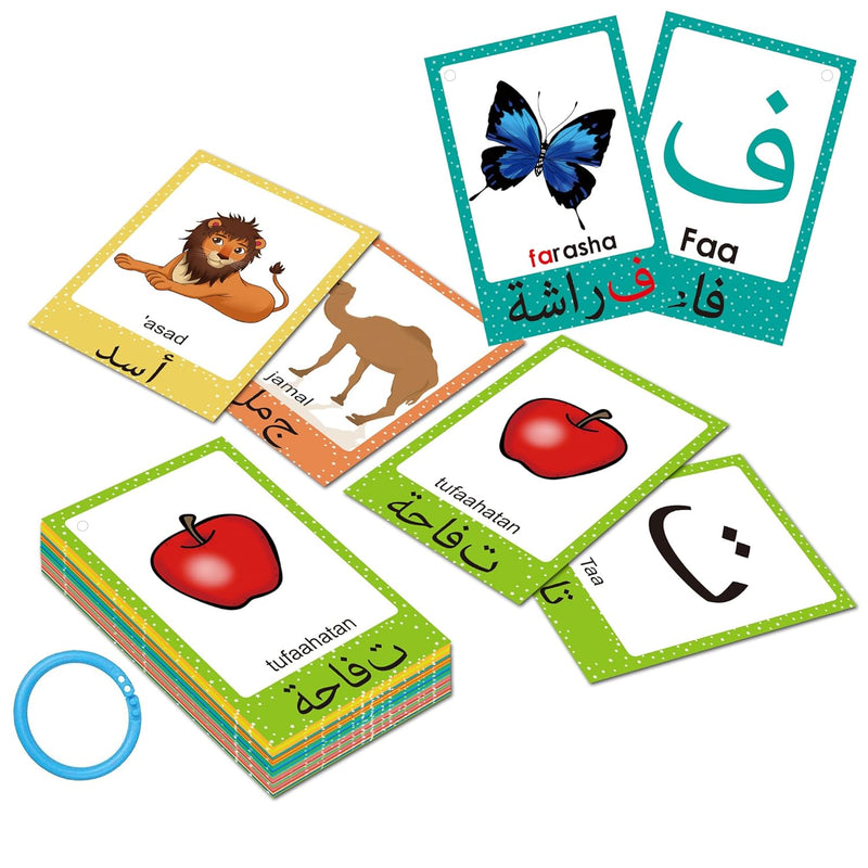 Arabic Alphabet Flash Cards For Kids Toddler, Learning Arabic Letters Flash
