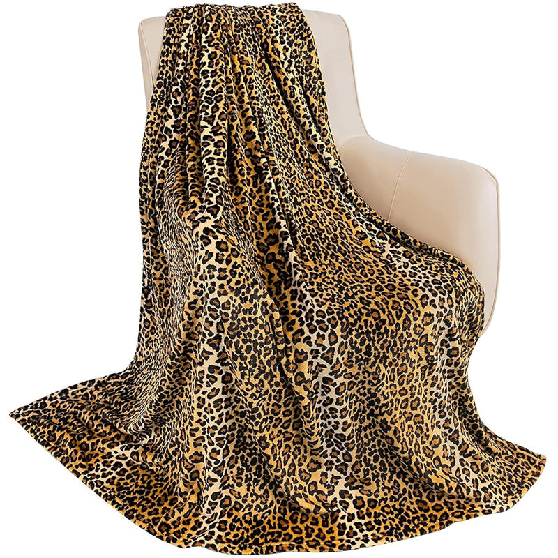 Flannel Fleece Throw Blanket For Couch Leopard Print Blanket Fuzzy Cozy Comfy