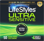 Ultra Sensitive Latex Condoms Value Pack, 50 Count - Premium Lubrication & Protection