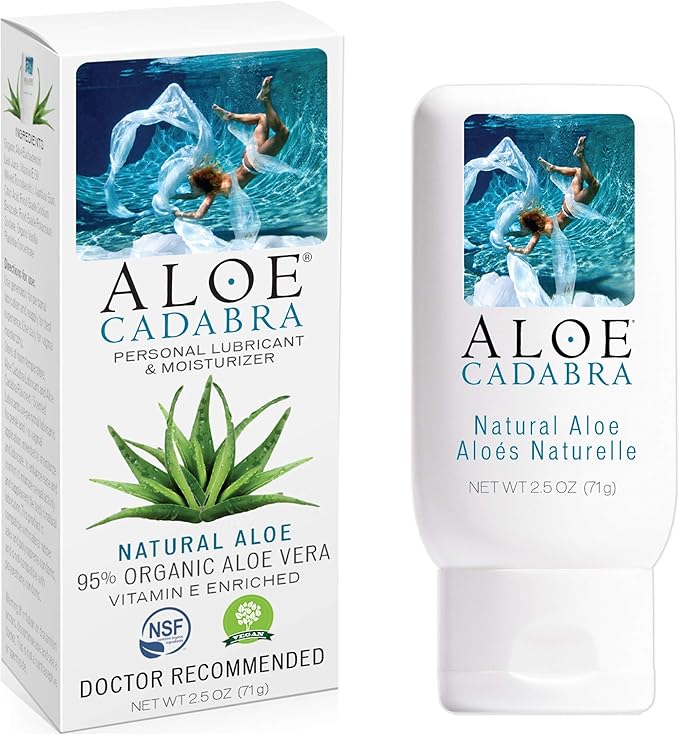 Organic Aloe Water-Based Lube & Vaginal Moisturizer – pH Balanced, Unscented, 2.5 oz