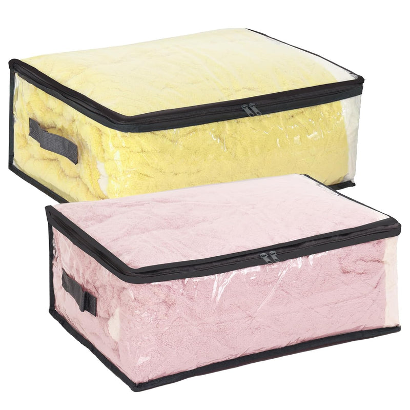 2Pcs Clear Organizer Storage Bags, Sweater Storage Bags Bed Sheet Organizer Fold