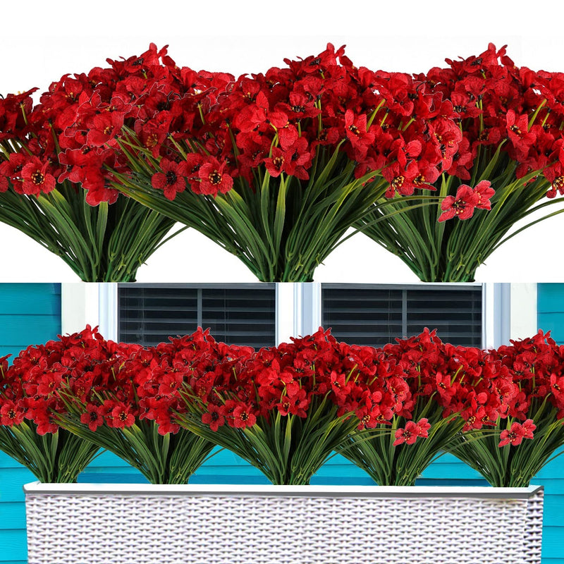20 Bundles Artificial Flowers Outdoor Uv Resistant Fake Flowers No Fade For Pa
