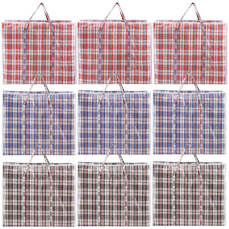 9 Pack 108L Checkered Moving Storage Bags, Extra Large Travel Plaid Bag Alternat