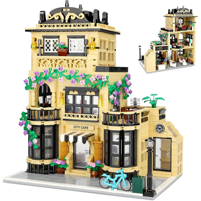 City Coffee Shop Building Blocks Set Compatible With Lego City House, Archi
