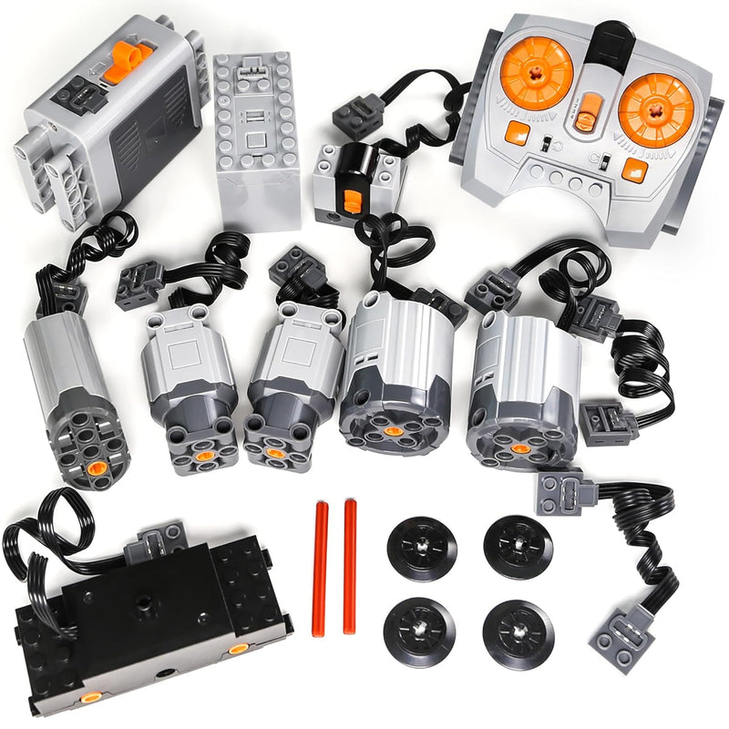 18Pcs Power Function Motor Set Compatible With Technic Parts. Including Tra