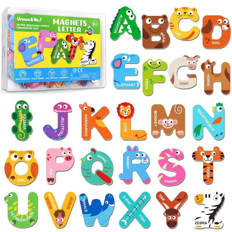 Magnetic Letters, Fridge Alphabet Magnets Abc For Toddlers 1 3, 26 Pcs Cute