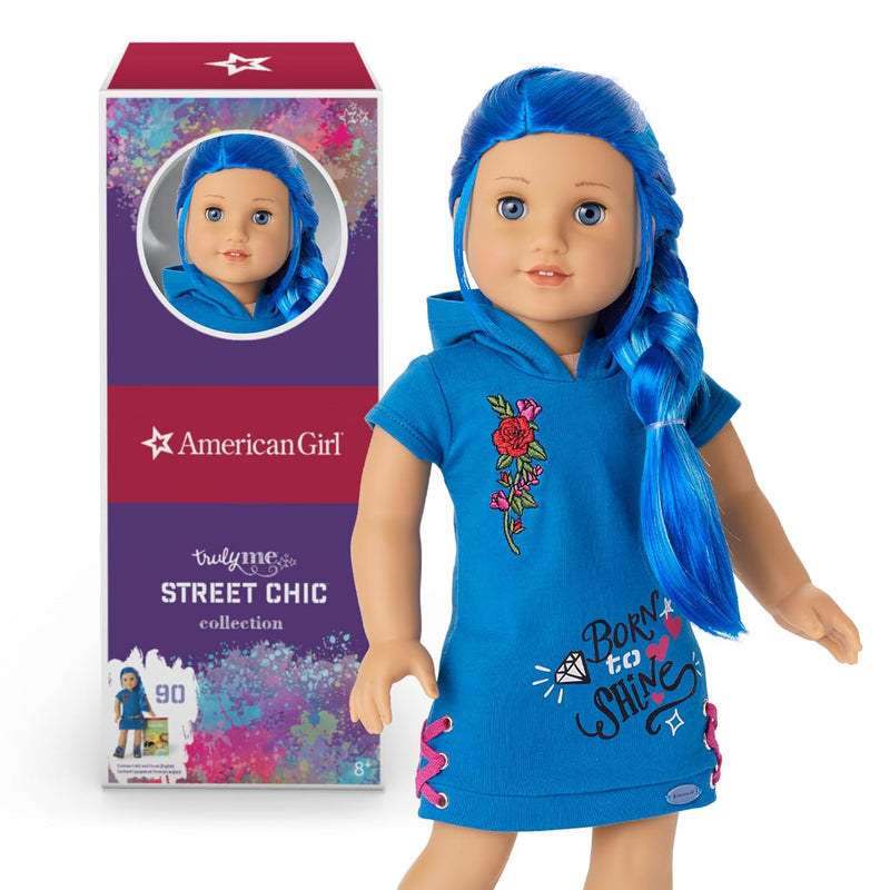 American Girl Truly Me 18-inch Doll #90 with Blue Eyes, Long Blue Hair, and