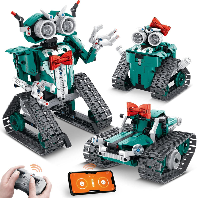 App/Remote Control Stem Building Kits For Kids 8 12 3 In 1 Rc Robot Car Toys,