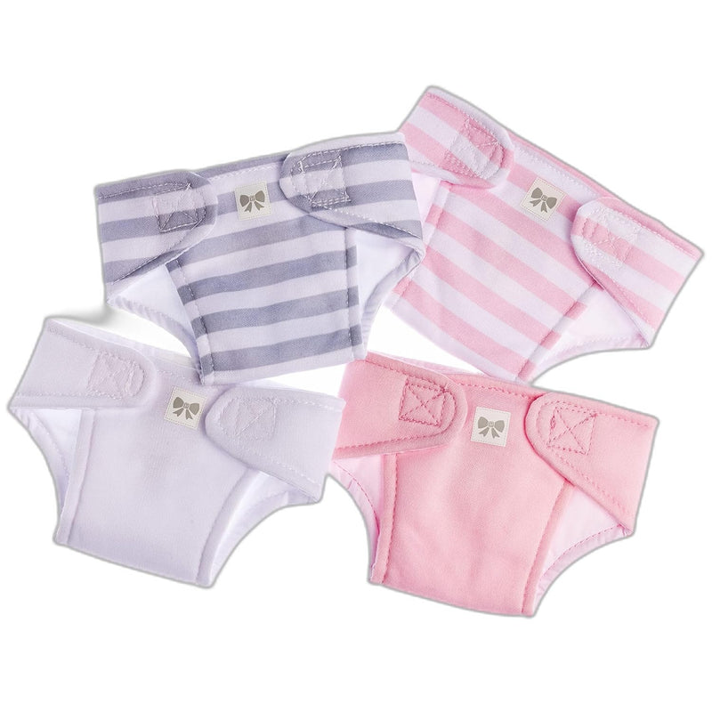 Baby Doll Washable And Reusable Eco Diapers 4 Pack Fits Dolls 14 To 18 Inch
