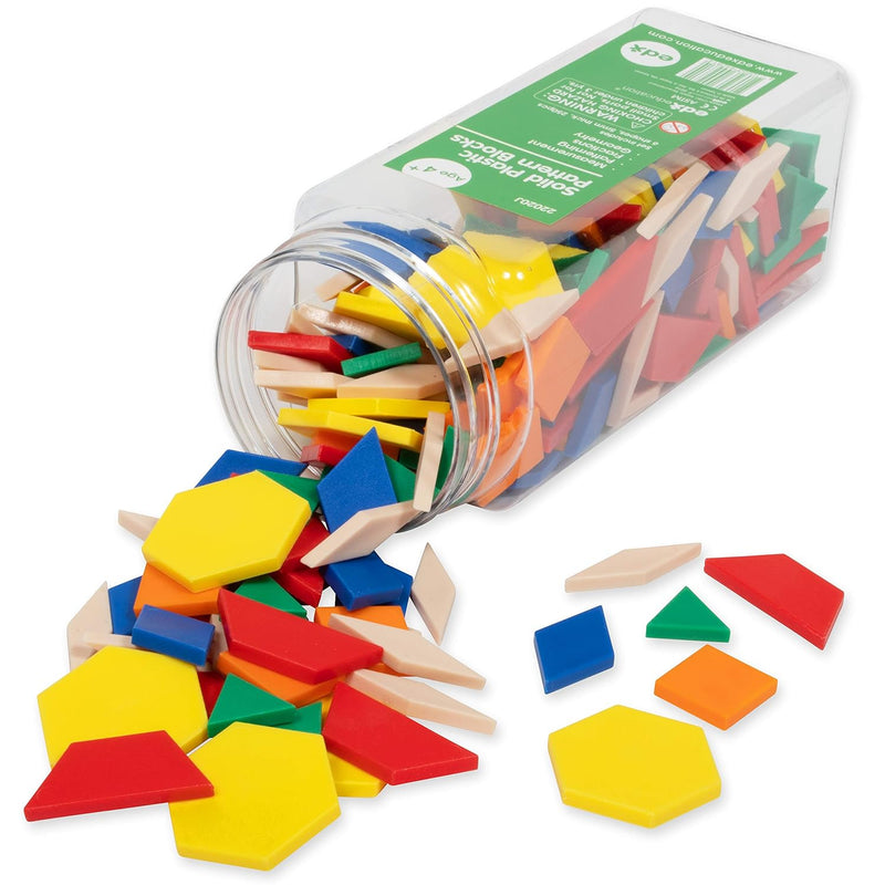 Plastic Pattern Blocks Set Of 250 Early Geometry Skills Math Manipulative F
