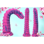 Realistic Dildo 8.58 Inch G-Spot Dildo Silicone Ribbed Fake Penis With Strong Suction Cup Red Mixed-Color Sex Toys For Women Men Vaginal Anal Masturbation
