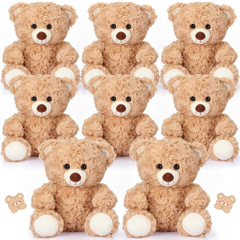 8 Pieces 8 Inch Bear Stuffed Animal Bulk Stuffed Animals Soft Stuffed Bear