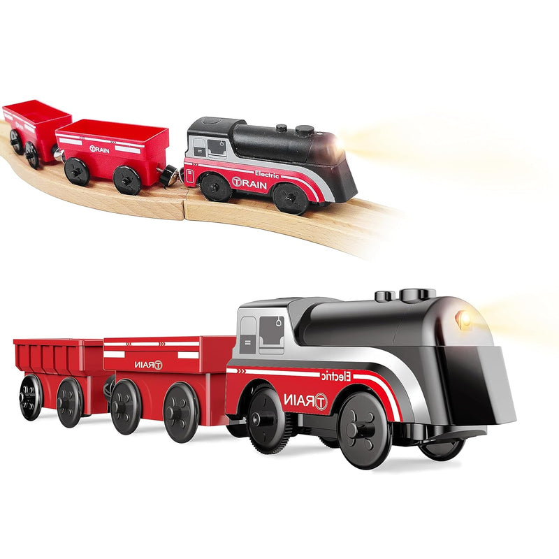 Battery Operated Train For Wooden Track, Motorized Train For Toddlers 3+ Ye