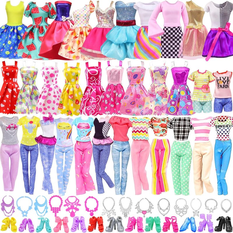39 Pcs Doll Clothes And Accessories 3 Fashion Dresses 10 Slip Dresses 3 Top