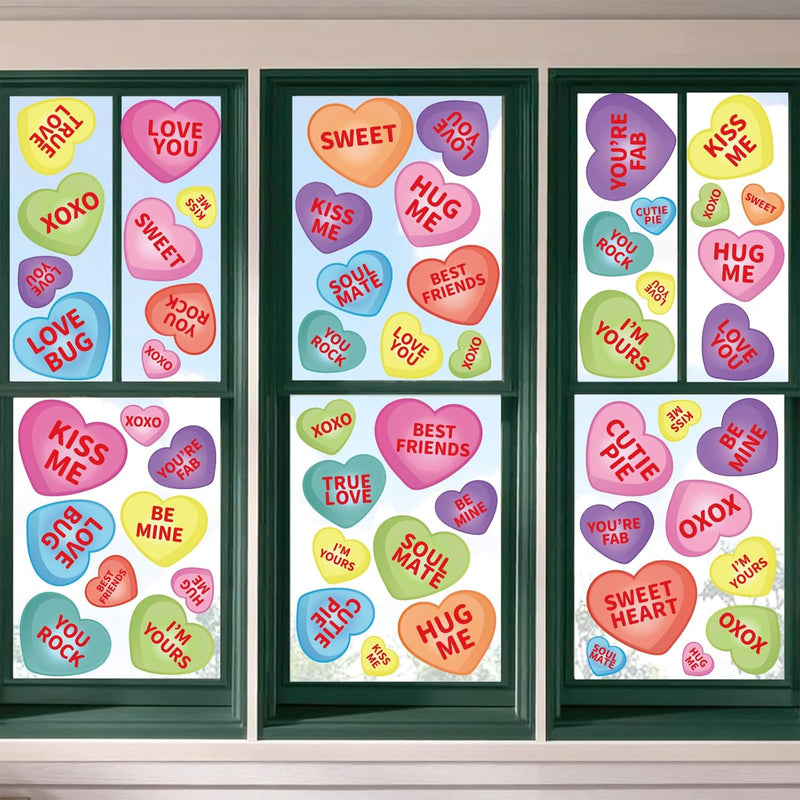162 Pcs 18Sheets Valentine'S Day Window Clings Stickers Romantic Conversation