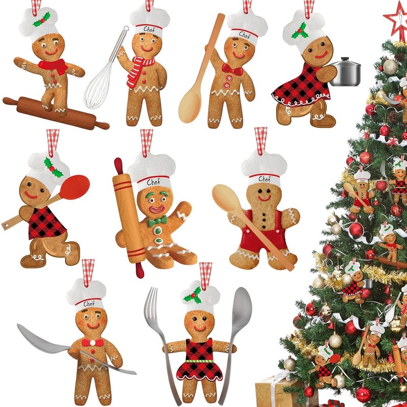 27 Pieces Gingerbread Ornaments Baking Gingerbread Man Farmhouse Ornaments Woo