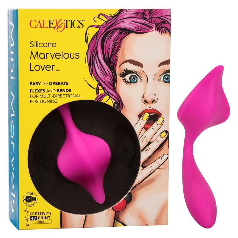 Mini Marvels Marvelous Lover – Silicone Waterproof Compact Massager Vibrator – 10 Function Rechargeable Panty Teaser Vibe – Adult Sex Toy Massager For Couples – Pink