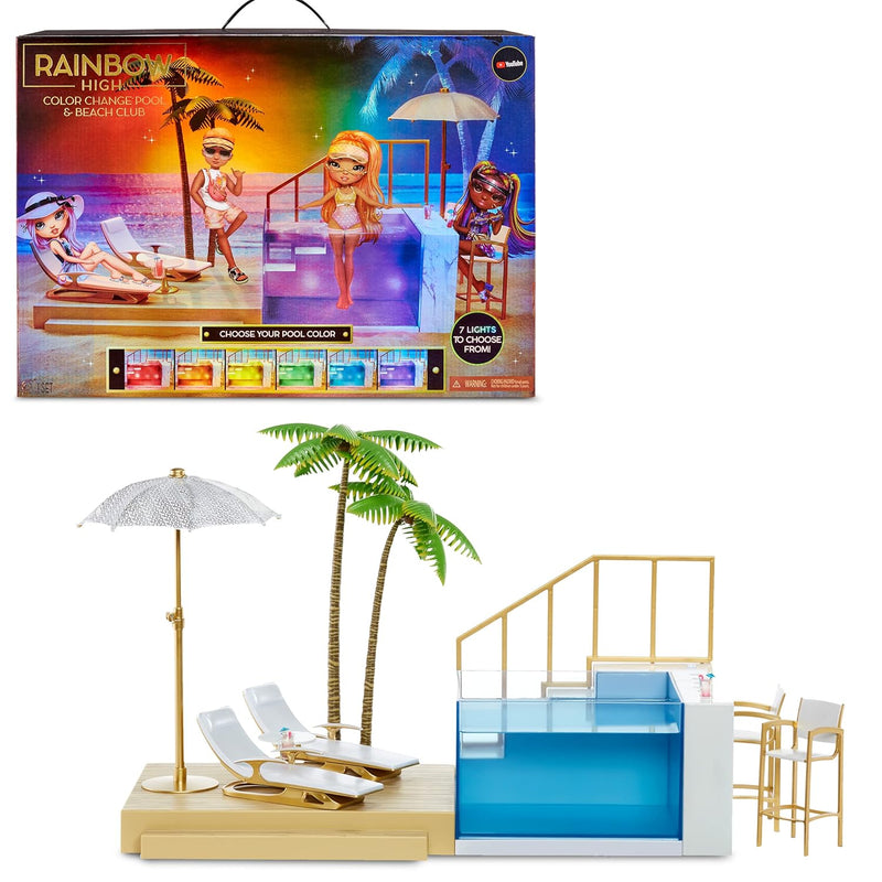Color Change Pool & Beach Playset : 7 In 1 Light Up Multicolor Changing Poo