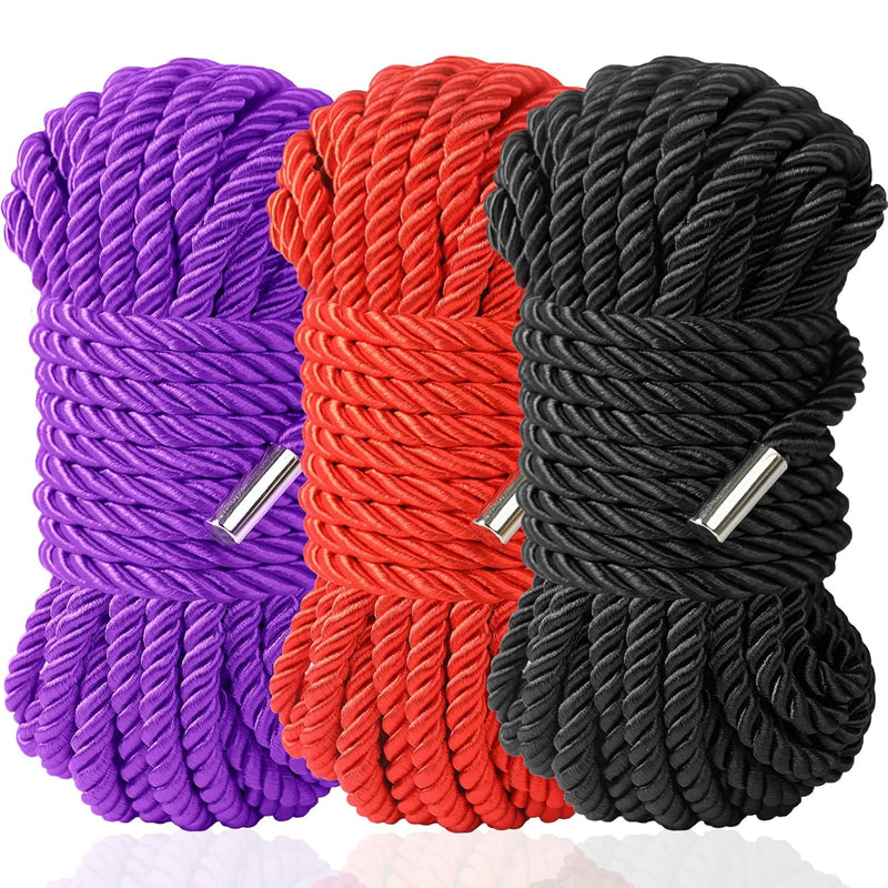 Bdsm Shibari Bondage Sex Rope - Bdsm Kit Adult Bondage Restraints Set Sex Toys For Women & Couples, 32 Feet 8Mm (3 Cloors)
