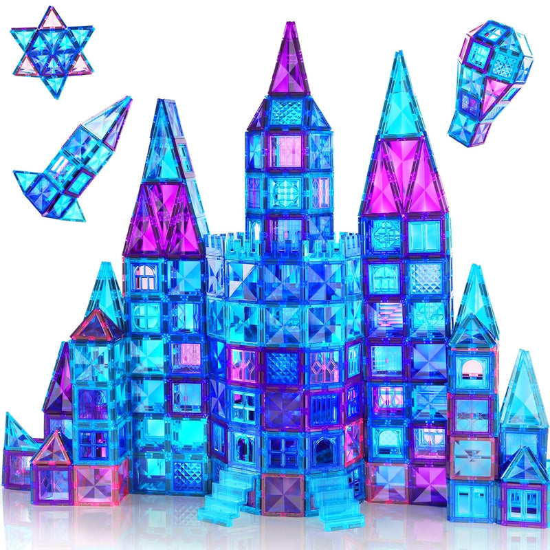 Magnetic Tiles, 116Pcs Magnet Building Blocks, 3D Diamond Magnetic Blocks,