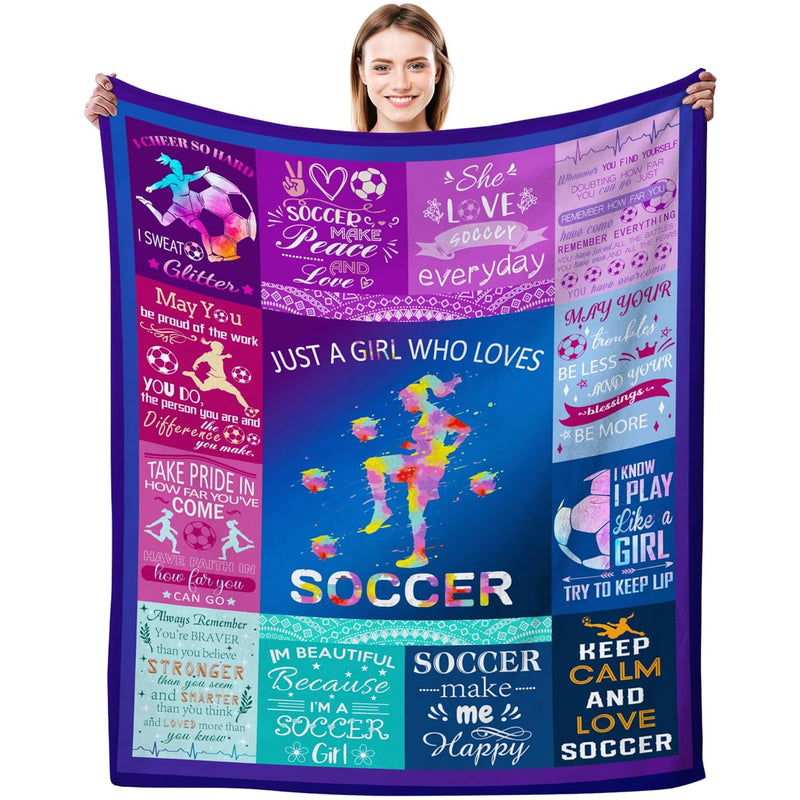 Soccer Blanket Gifts For Girls Women Ultra Soft Flannel Soccer Throw Blanket S